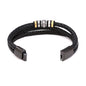 "Aan mijn zoon" - Gevlochten roestvrijstalen lederen armband