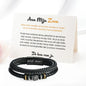 "Aan Mijn Zoon" - Gevlochten roestvrijstalen lederen armband