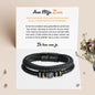 "Aan Mijn Zoon" - Gevlochten roestvrijstalen lederen armband