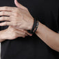 "Aan Mijn Zoon" - Gevlochten roestvrijstalen lederen armband